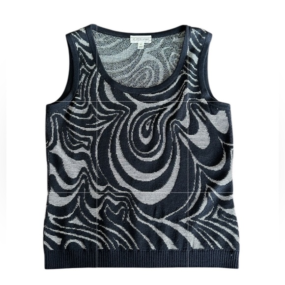 St. John Tops - ST. JOHN SPORT Swirl Pattern Scoop Neck Sleeveless Top‎ Knit Tank Size Small